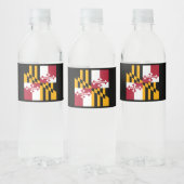 Dynamic Maryland State Flag Graphic on a Wasserflaschenetikett (Flaschen)