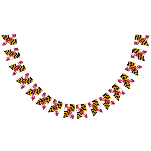 Dynamic Maryland State Flag Graphic on a Wimpelkette (Alle)
