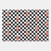 Dynamic Motorsport Checkered Flag Birthday Geschenkpapier Set (Vorderseite 3)