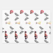 Dynamic Motorsport Checkered Flag Birthday Geschenkpapier Set (Vorderseite)