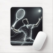 Dynamic Neon Tennis Player Mousepad (Mit Mouse)