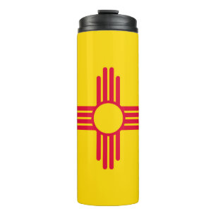 Dynamic New Mexico State Flag Graphic on a Thermosbecher