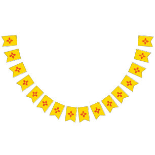 Dynamic New Mexico State Flag Graphic on a Wimpelkette