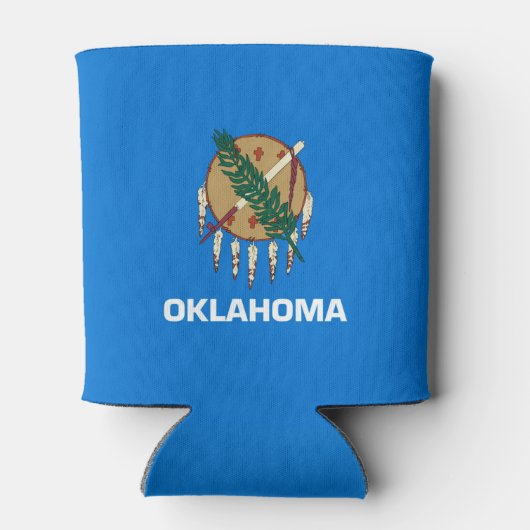 Dynamic Oklahoma State Flag Graphic on a Dosenkühler (Rückseite)