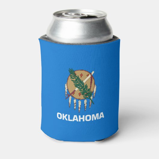 Dynamic Oklahoma State Flag Graphic on a Dosenkühler (Kanne Rückseite)