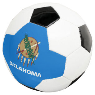 Dynamic Oklahoma State Flag Graphic on a Fußball
