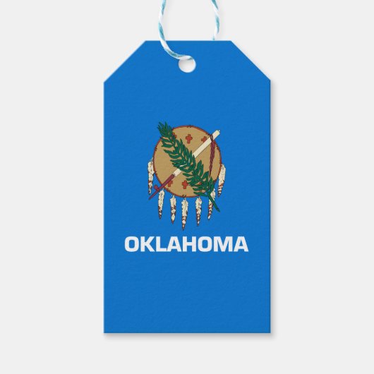 Dynamic Oklahoma State Flag Graphic on a Geschenkanhänger (Vorderseite)