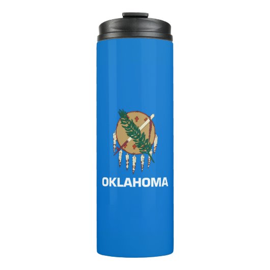 Dynamic Oklahoma State Flag Graphic on a Thermosbecher (Vorderseite)