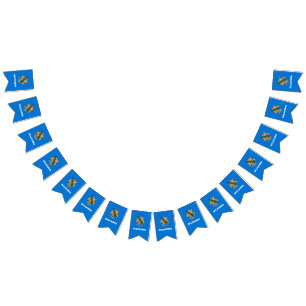 Dynamic Oklahoma State Flag Graphic on a Wimpelkette