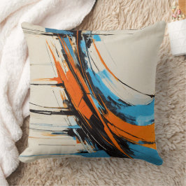 Dynamic Orange Blue Industrial Abstract Modern Kissen