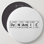 DyNAmIC Periodic Table Element Word Chemistry Atom Button (Vorne & Hinten)