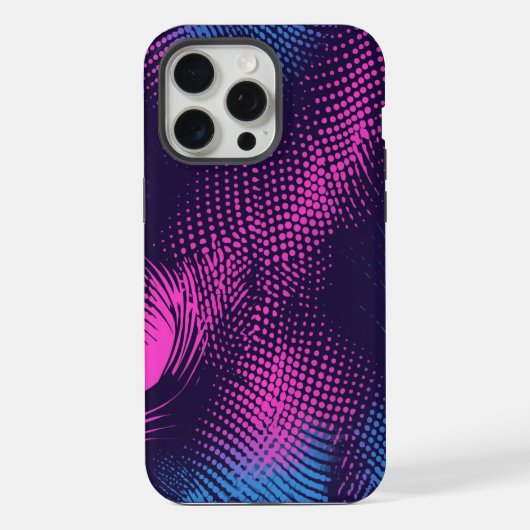 💖 Dynamic Pink & Purple Dotted Abstract Pattern iPhone Hülle (Rückseite)