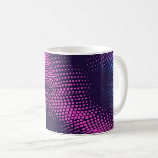 💖 Dynamic Pink & Purple Dotted Abstract Pattern Kaffeetasse (VorderseiteRechts)