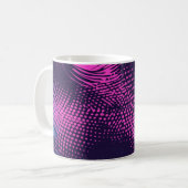 💖 Dynamic Pink & Purple Dotted Abstract Pattern Kaffeetasse (Vorderseite Links)