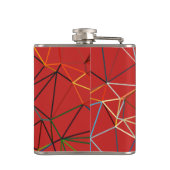 Dynamic Red Abstract Geometric Monogram Flachmann (Rückseite)