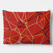 Dynamic Red Abstract Geometric Monogram Zubehörtasche (Rückseite)