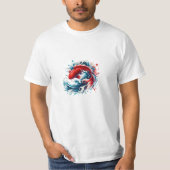 Dynamic Red Koi Splash T-Shirt (Vorderseite)