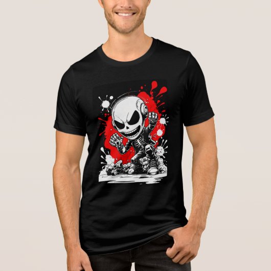 Dynamic Robot Art T - Shirt - Urban Manga Flair (Vorderseite)