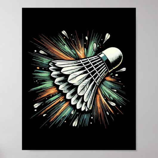 Dynamic Shuttle Burst Badminton Player Poster (Vorne)