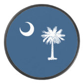 Dynamic South Carolina State Flag Graphic Eishockey Puck (Vorderseite)