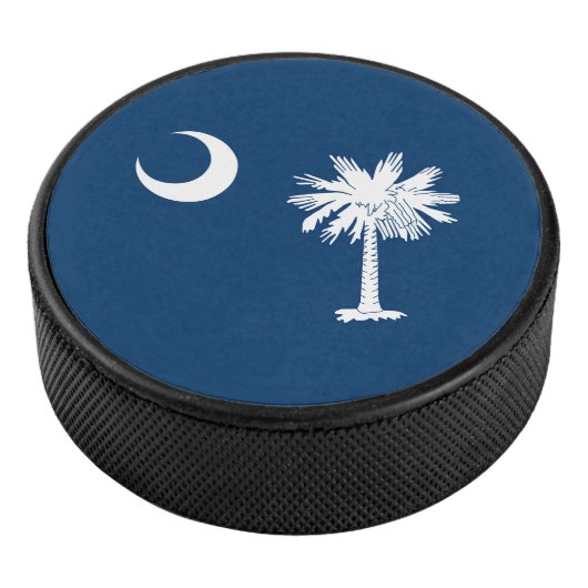 Dynamic South Carolina State Flag Graphic Eishockey Puck (3/4)