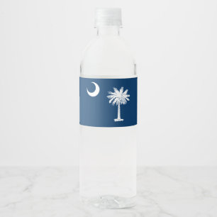 Dynamic South Carolina State Flag Graphic Wasserflaschenetikett