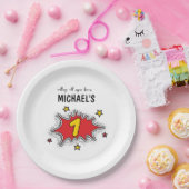 Dynamic Superhero 1. Geburtstag Pappteller (Party)