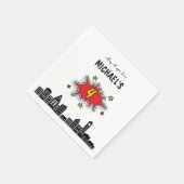 Dynamic Superhero 4. Geburtstag Serviette (Ecke)