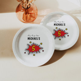 Dynamic Superhero 5. Geburtstag Pappteller