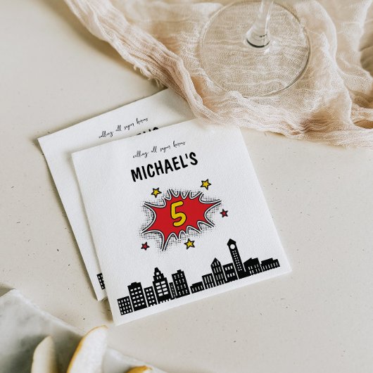 Dynamic Superhero 5. Geburtstag Serviette