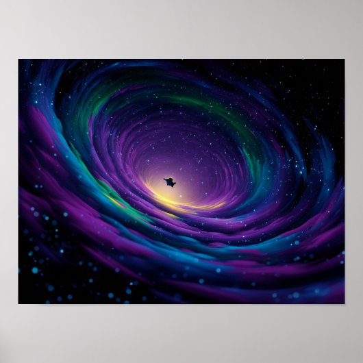 Dynamic Swirling Galaxy Vortex with Central Astron Poster (Vorne)