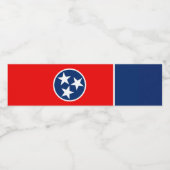 Dynamic Tennessee State Flag Graphic on a Wasserflaschenetikett (Einzelnes Label)