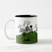 Dynamic Tennis Player Sportdesign Zweifarbige Tasse (Links)