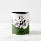 Dynamic Tennis Player Sportdesign Zweifarbige Tasse (Mittel)