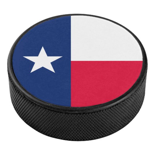 Dynamic Texas State Flag Graphic on a Eishockey Puck (3/4)