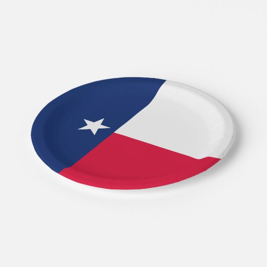 Dynamic Texas State Flag Graphic on a Pappteller (Schrägansicht)