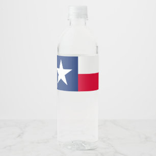 Dynamic Texas State Flag Graphic on a Wasserflaschenetikett
