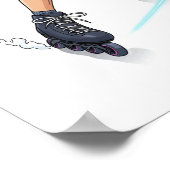 Dynamic Urban Rollerblader Art Design Poster (Ecke)