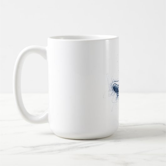 Dynamic Whitewater Kayaker Line Art Kaffeetasse (Links)