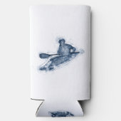 Dynamic Whitewater Kayaker Line Art Selters Dosenkühler (Rückseite)