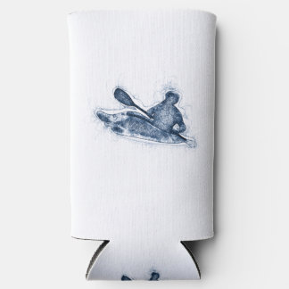 Dynamic Whitewater Kayaker Line Art Selters Dosenkühler