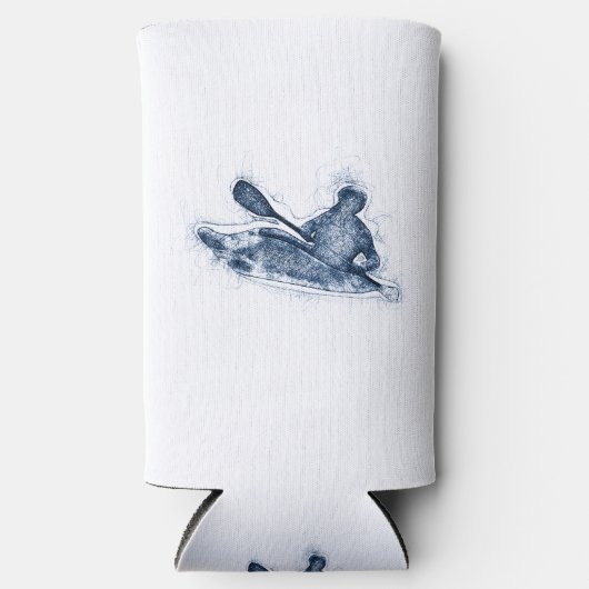 Dynamic Whitewater Kayaker Line Art Selters Dosenkühler (Vorderseite)