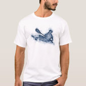 Dynamic Whitewater Kayaker Line Art T-Shirt (Vorderseite)