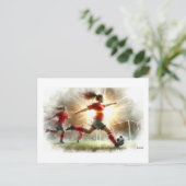 Dynamic Women Soccer Match, Postkarte (Stehend Vorderseite)
