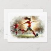 Dynamic Women Soccer Match, Postkarte (Vorne/Hinten)