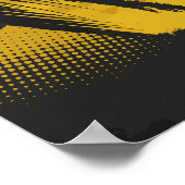 Dynamic Yellow Paint over Dark Surface Poster (Ecke)