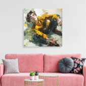 Dynamic Yellow Shirt Impasto BOY Figurative PT Leinwanddruck (Insitu (Wohnzimmer))