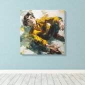 Dynamic Yellow Shirt Impasto BOY Figurative PT Leinwanddruck (Insitu (Holzboden))