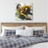 Dynamic Yellow Shirt Impasto BOY Figurative PT Leinwanddruck (Insitu (Schlafzimmer))