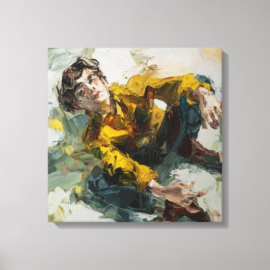 Dynamic Yellow Shirt Impasto BOY Figurative PT Leinwanddruck (Vorderseite)